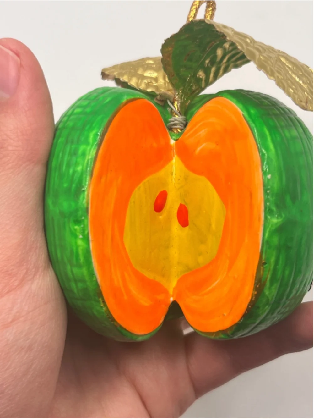 Vintage Dickson Japan Set of 6 Fruit Christmas Ornaments Apple Pear Lemon MCM